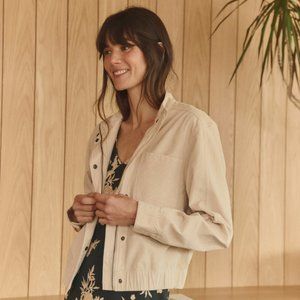 Modern Corduory Bomber Jacket - Sandshell